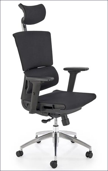 Czarny ergonomiczny obrotowy fotel z mechanizmem synchronicznym L6-R23
