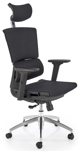 Czarny ergonomiczny obrotowy fotel z mechanizmem synchronicznym L6-R23