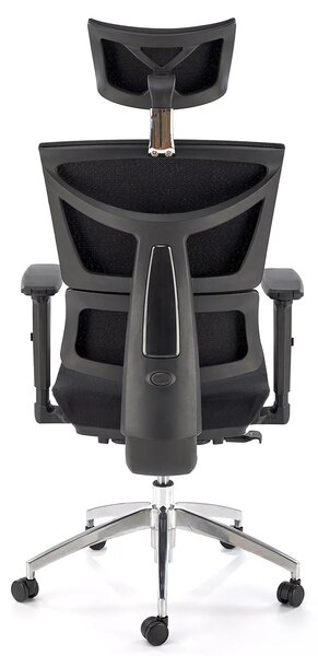 Czarny ergonomiczny obrotowy fotel z mechanizmem synchronicznym L6-R23