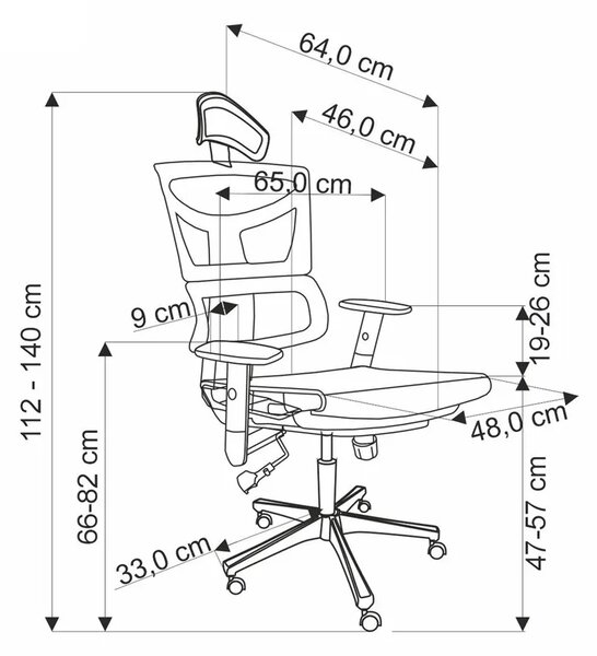 Czarny ergonomiczny obrotowy fotel z mechanizmem synchronicznym L6-R23