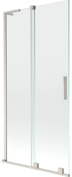 Mexen Velar L parawan nawannowy 2-skrzydłowy rozsuwany 90 x 150 cm, transparent, nikiel szczotkowany - 896-090-003-01-97