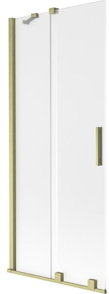 Mexen Velar parawan nawannowy 2-skrzydłowy rozsuwany 80 x 150 cm, szron, złoty szczotkowany - 896-080-000-31-55
