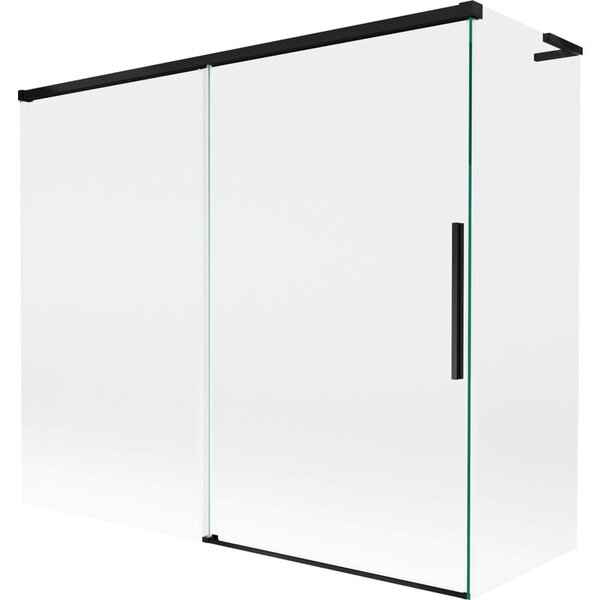 Mexen Rox L parawan nawannowy 2-skrzydłowy rozsuwany 180 + 90 x 150 cm, transparent, czarny - 8C9L-180-090-70-00