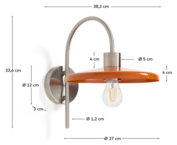Pomarańczowy kinkiet ø 27 cm Nuvira – Kave Home