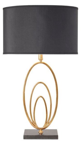 Elegancka lampka stołowa Vilana - czarna, złota
