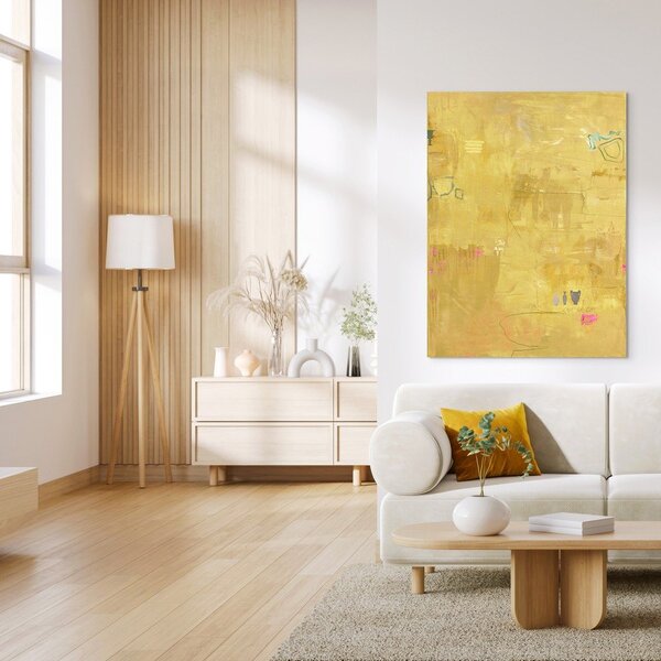 Ręcznie malowany obraz na płótnie 88x118 cm Yellow Petite – Malerifabrikken