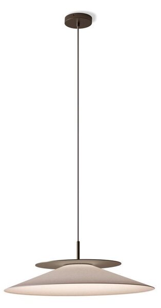 Lampa wisząca Asia - brąz, biały abażur, 46cm