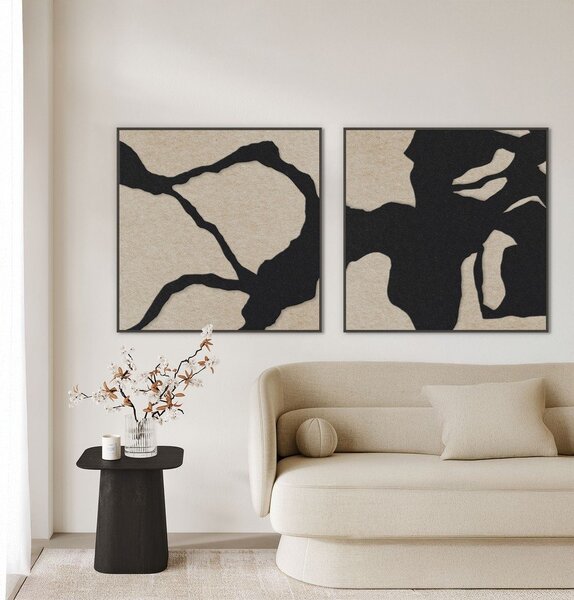 Obraz akustyczny 3D z ramą w zestawie 102x102 cm Quiet Friction 1 – Malerifabrikken