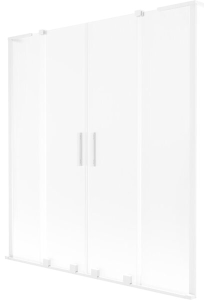 Mexen Velar L Duo parawan nawannowy 2-skrzydłowy rozsuwany 140 x 150 cm, szron, biały - 896-140-003-32-20
