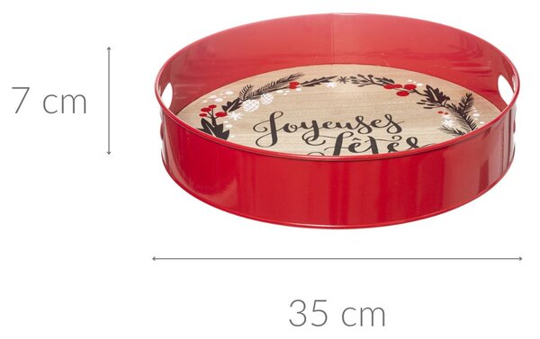 Ozdobna taca z motywem świątecznym, Ø 35 cm