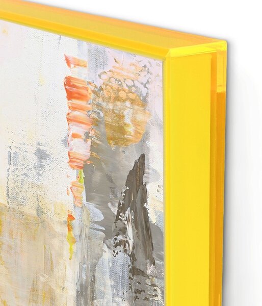 Obrazy drukowane z ręcznie malowanymi elementami na płótnie z ramą w zestawie 2 szt. 41,5x41,5 cm New Age Yellow – Malerifabrikken