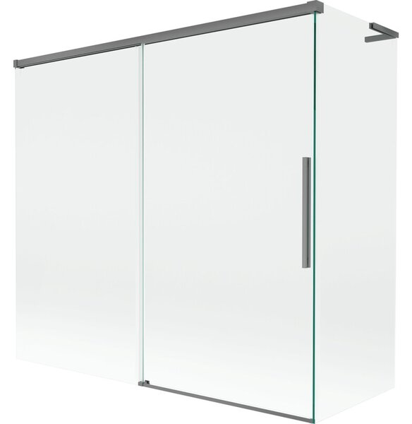 Mexen Rox L parawan nawannowy 2-skrzydłowy rozsuwany 170 + 75 x 150 cm, transparent, gun metal - 8C9L-170-075-95-00