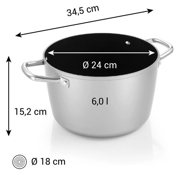 Garnek aluminiowy odpowiedni na indukcję 6 l GrandChef+ – Tescoma