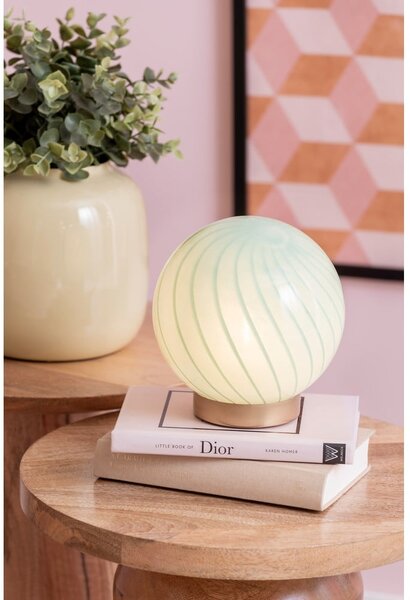 Jasnozielona lampa stołowa ze szklanym kloszem (wysokość 17 cm) Summer Globe – Leitmotiv