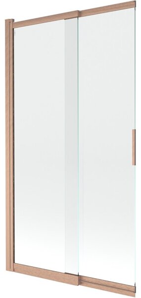 Mexen Fox parawan nawannowy 2-skrzydłowy przesuwny 100 x 150 cm, transparent, miedź szczotkowana - 891-100-002-65-00