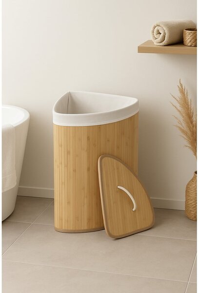 Bambusowy kosz na pranie w naturalnym kolorze 40 l Bamboo – Compactor