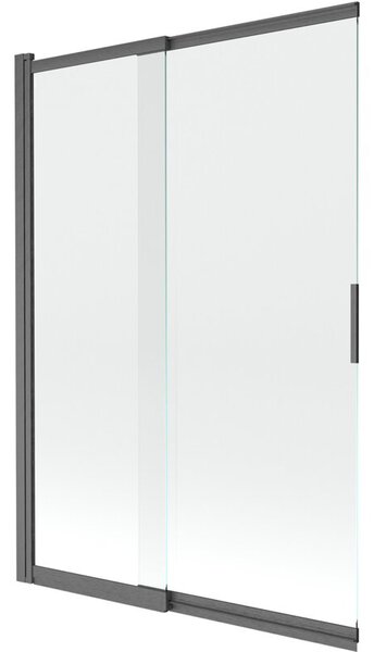 Mexen Fox parawan nawannowy 2-skrzydłowy przesuwny 120 x 150 cm, transparent, gun gray szczotkowany - 891-120-002-66-00