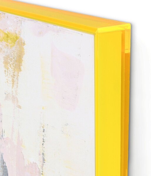 Obraz drukowany z ręcznie malowanymi elementami na płótnie z ramą w zestawie 102x102 cm New Age Yellow – Malerifabrikken