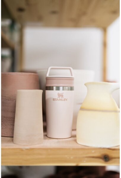 Jasnoróżowy kubek termiczny ze stali nierdzewnej 350 ml Café-To-Go Rose Quartz – Stanley