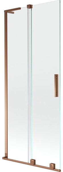 Mexen Velar L parawan nawannowy 2-skrzydłowy rozsuwany 85 x 150 cm, transparent, różowe złoto - 896-085-003-01-60