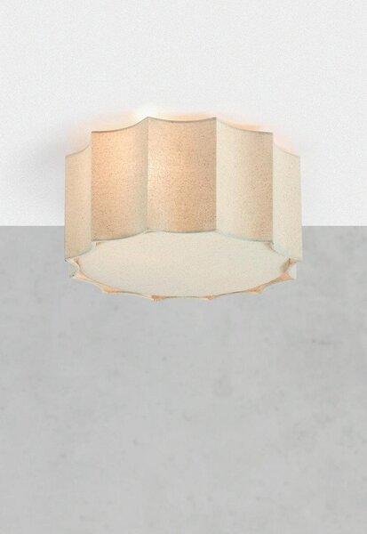 Beżowa metalowa lampa sufitowa z tekstylnym kloszem ø 35 cm Olea – Markslöjd