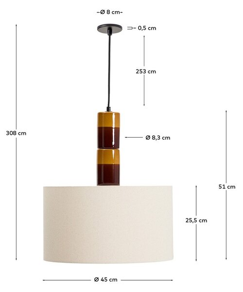 Lampa wisząca z tekstylnym kloszem Mavran – Kave Home