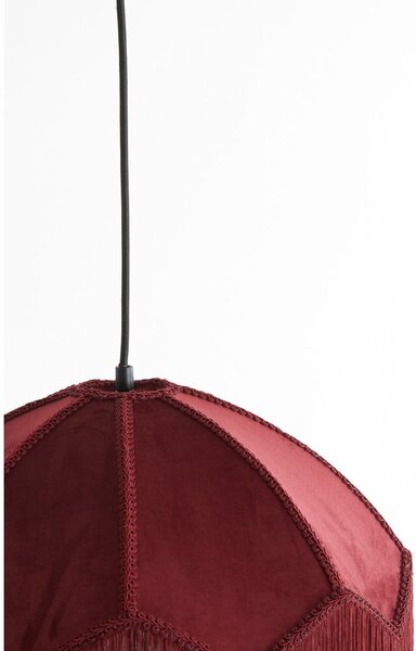 Bordowa lampa wisząca z tekstylnym kloszem ø 40 cm Malacia – Light & Living