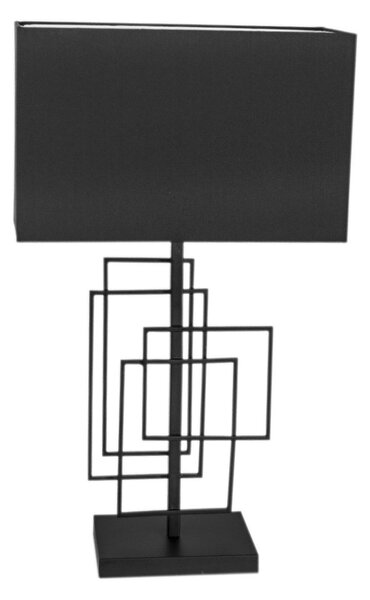 Gabinetowa lampa stojąca Paragon czarna z abażurem na stół
