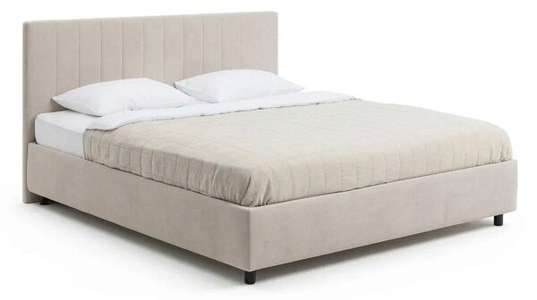 Beżowe tapicerowane łóżko dwuosobowe c 160x200 cm Myra Slim Line – Bonami Selection