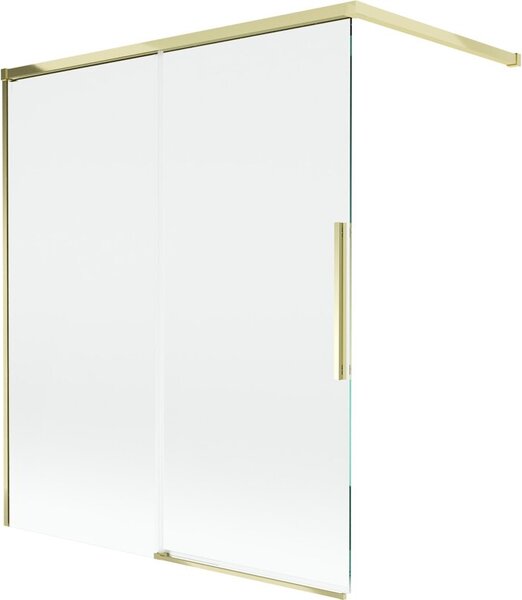 Mexen Rox parawan nawannowy 2-skrzydłowy rozsuwany 140 x 150 cm, transparent, złoty - 8C9-140-003-50-00
