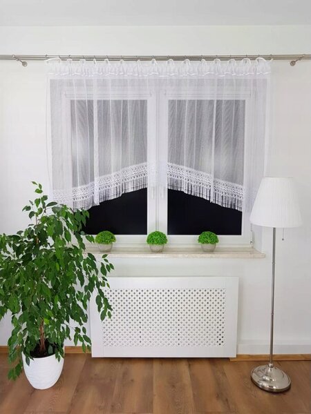 Firana gotowa w Åuk z gipiurÄ 20 cm - biaÅa markizeta 300x120 cm