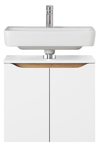 Biała niska wisząca szafka bez umywalki 60x53 cm Set 857 – Pelipal