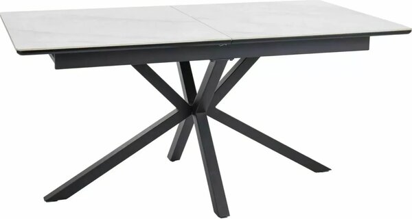 Stół rozkładany LOGAN CERAMIC 160(200)x90 biały mat/czarny mat