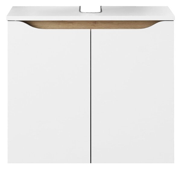 Biała niska wisząca szafka bez umywalki 60x53 cm Set 857 – Pelipal