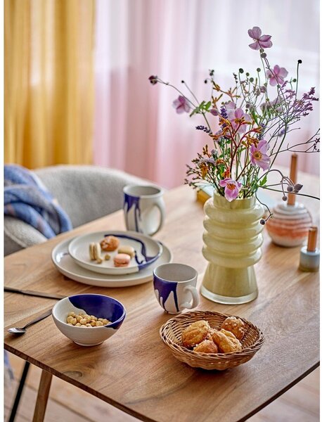 Biało-niebieska kamionkowa miska 400 ml Okayama – Bloomingville