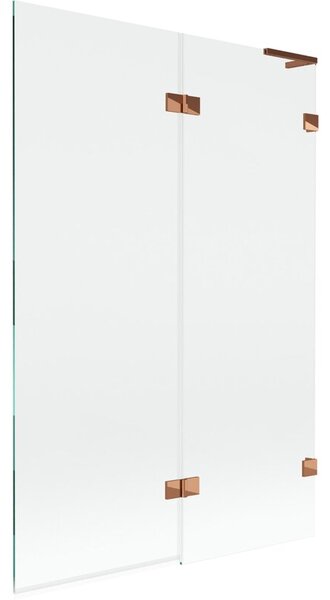 Mexen Lunar L parawan nawannowy 2-skrzydłowy prawy 120 x 150 cm, transparent, różowe złoto - 897L-120-100-60-00-P