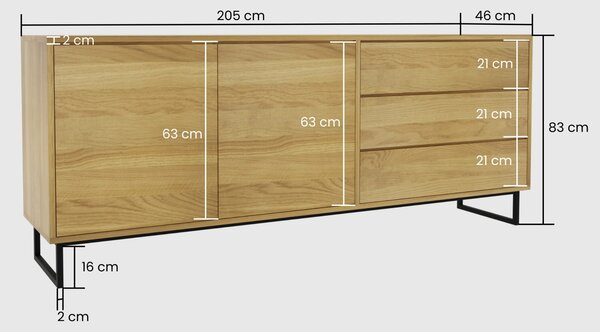 Komoda Fierra Loft II obszerna komoda do domu i biura, komoda do salonu