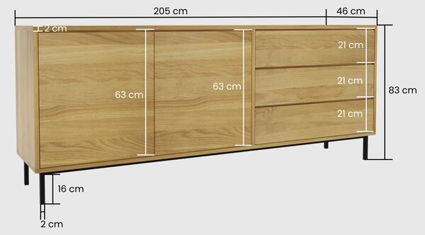 Komoda Fierra Loft II obszerna komoda do domu i biura, komoda do salonu
