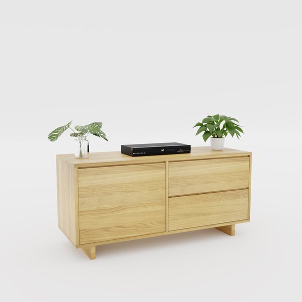 Szafka RTV Fierra Wood I, dębowa szafka pod telewizor o szerokości 127 cm