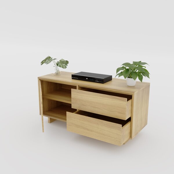 Szafka RTV Fierra Wood I, dębowa szafka pod telewizor o szerokości 127 cm