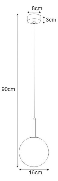 Lampa wisząca z okrągłym kloszem 16 cm - S765 K5-B92