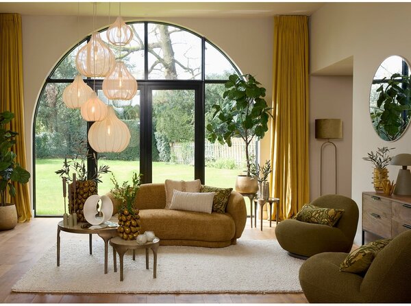 Beżowa lampa wisząca z tekstylnym kloszem ø 39 cm Elati – Light & Living
