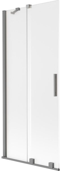 Mexen Velar parawan nawannowy 2-skrzydłowy rozsuwany 85 x 150 cm, szron, gun metal - 896-085-000-31-95