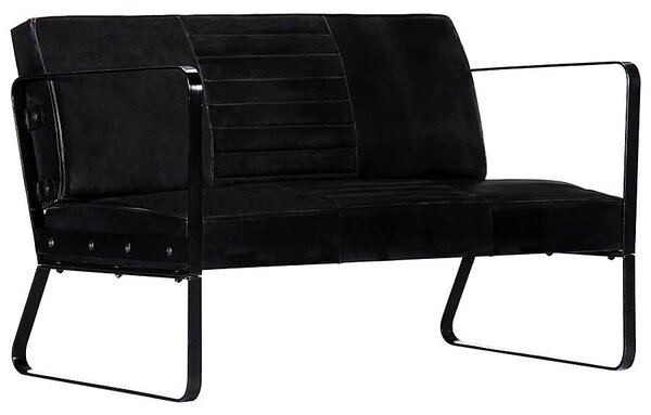 Skórzana sofa 2-osobowa Azurra - czarna
