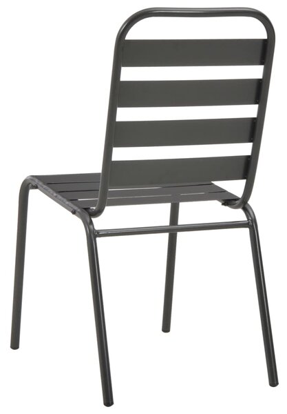 Zestaw szarych metalowych krzeseł ogrodowych K2-D58