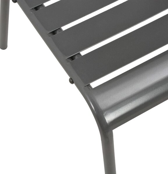 Zestaw szarych metalowych krzeseł ogrodowych K2-D58