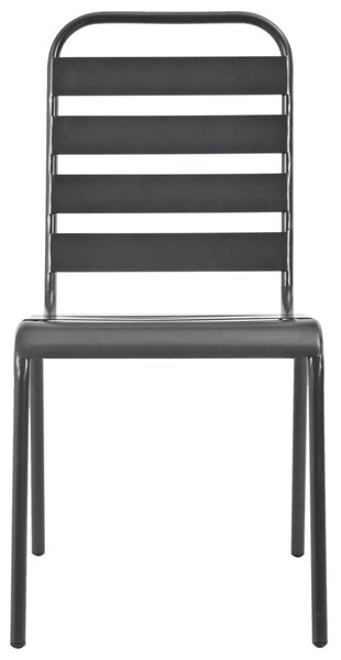 Zestaw szarych metalowych krzeseł ogrodowych K2-D58
