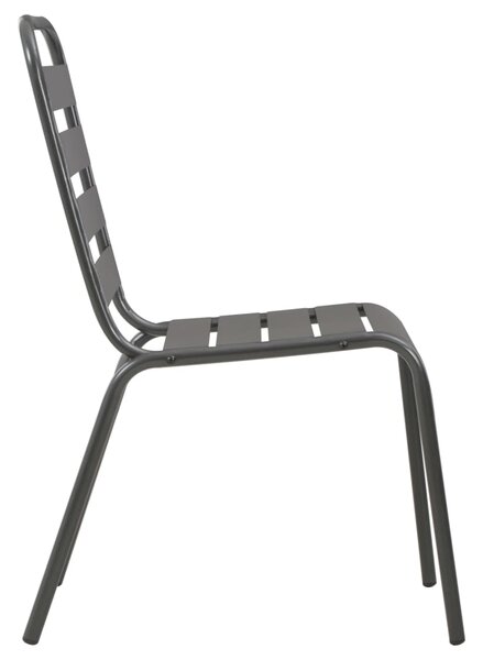 Zestaw szarych metalowych krzeseł ogrodowych K2-D58