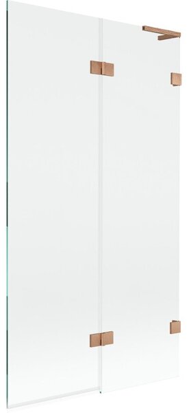 Mexen Lunar L parawan nawannowy 2-skrzydłowy prawy 100 x 150 cm, transparent, miedź szczotkowana - 897L-100-100-65-00-P