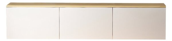 Biało-naturalna szafka pod TV w dekorze dębu 160x35x32 cm Neon – Kalune Design